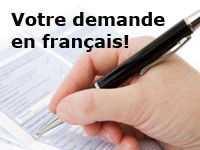 Votre demande de pièces en français